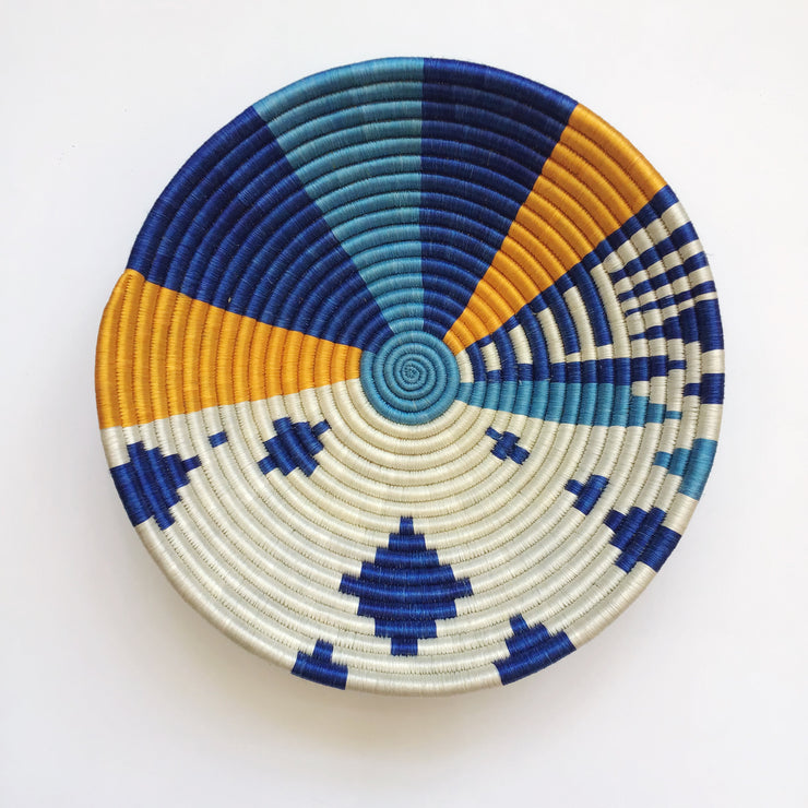 Large Basket - Blue/Yellow Geo