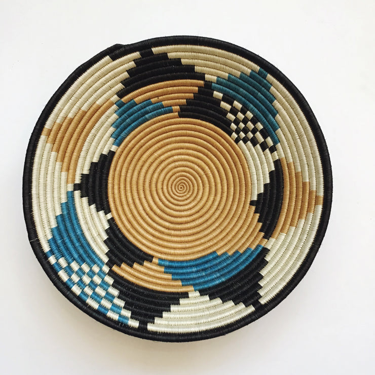 Large Basket - Teal/Tan Star