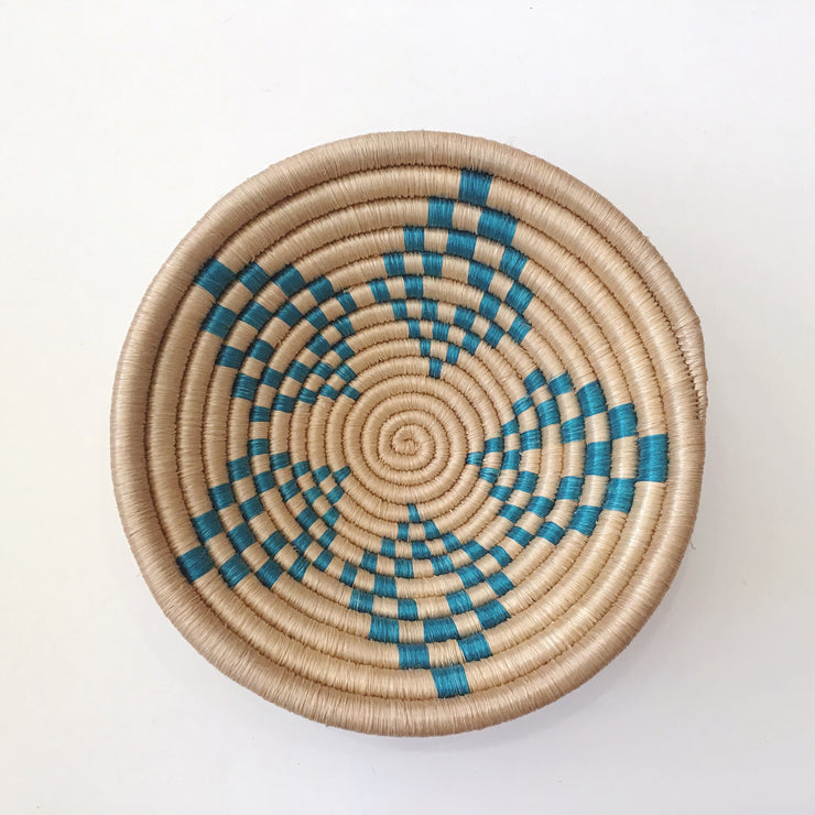 Small Basket - Teal Flower