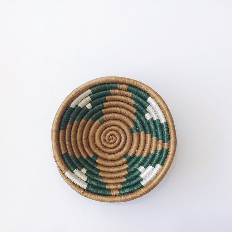 Mini Basket - Green/Brown Flower