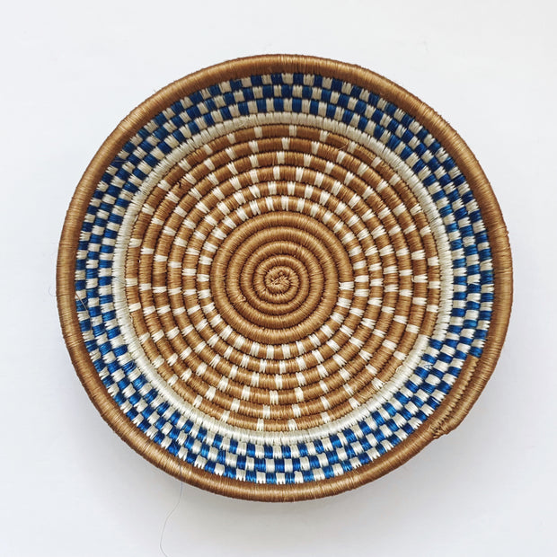 Small Basket - Blue Checkers
