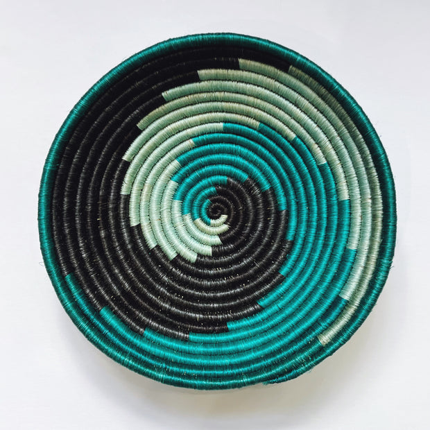 Small Basket - Teal Black Swirl
