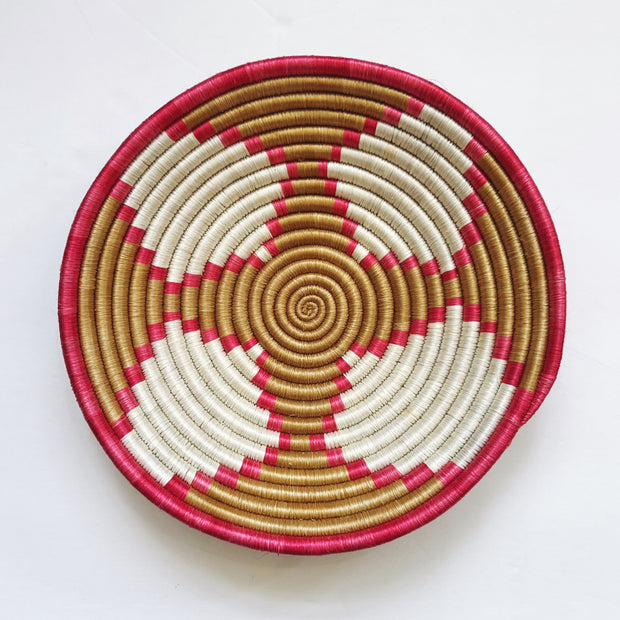 Medium Basket - Pink Quadrants