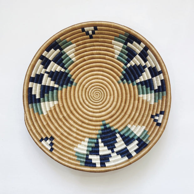 Large Basket - Navy Triangles