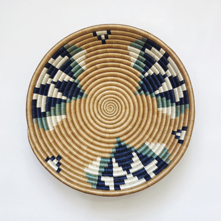 Large Basket - Navy Triangles