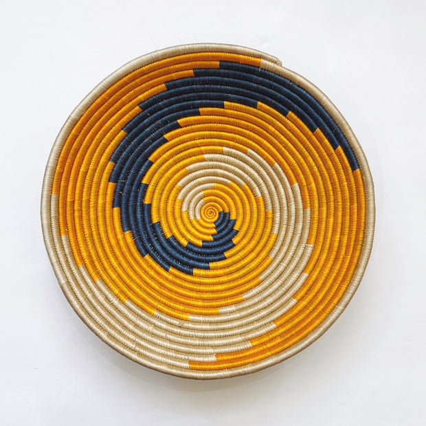 Large Basket - Navy Gold Swirl