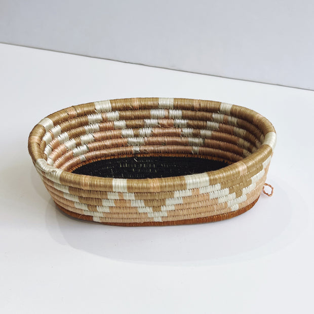 Mini Oval Basket - Tan & Peach