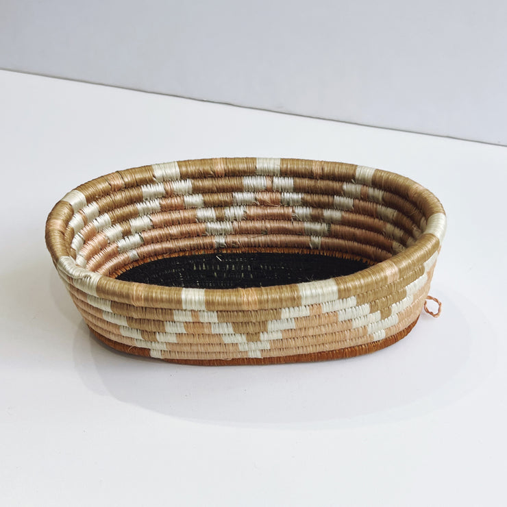 Mini Oval Basket - Tan & Peach