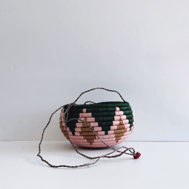 Hanging Plant Basket - Pink Boho