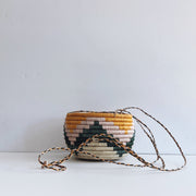 Hanging Plant Basket - Pink Gold Chevron