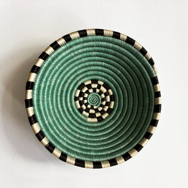 Small Basket - Teal Checkerboard