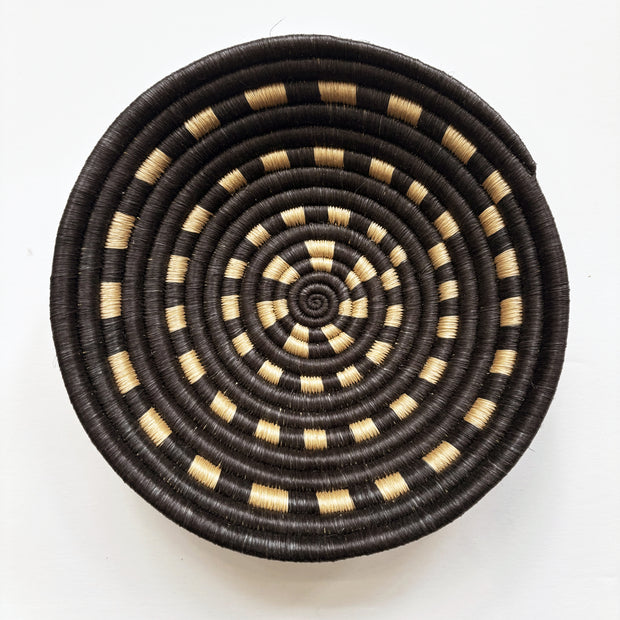 Medium Basket - Black/Beige Checkers