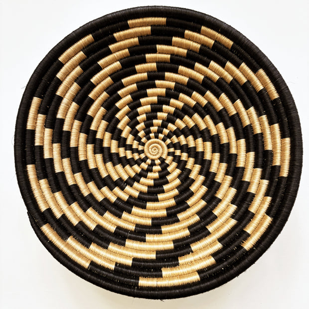Large Basket - Beige/Black Swirl