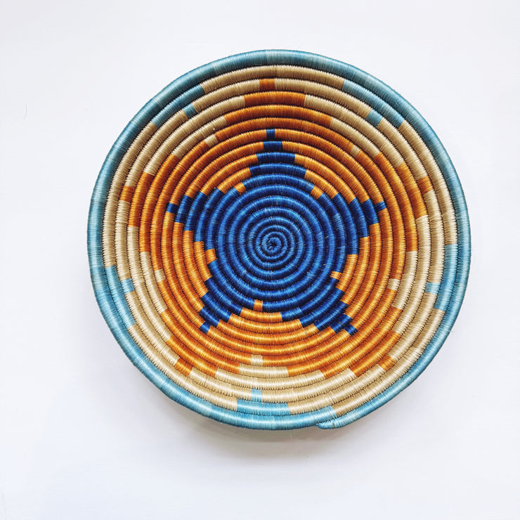 Large Basket - Blue/Orange Star - Mango + Main