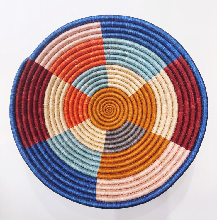 Large Basket - Blue/Maroon Prism