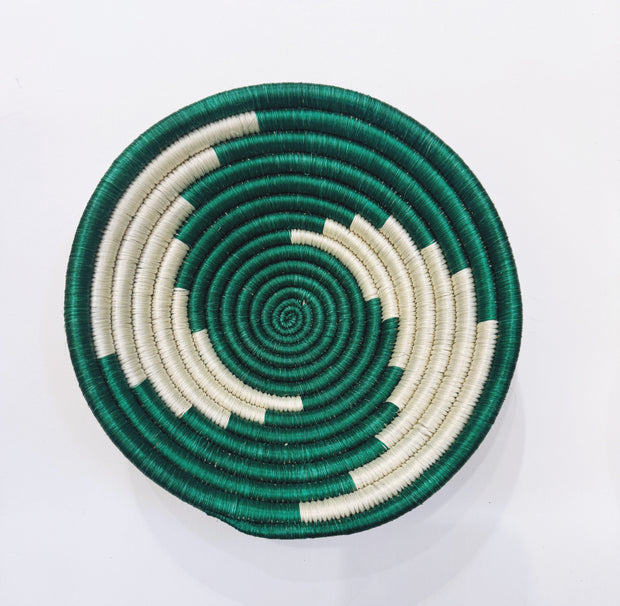 Small Basket - Green/White Spiral