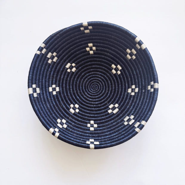 Medium Basket - Navy/White Dots