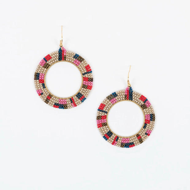 Circle with Square Hoop Earrings