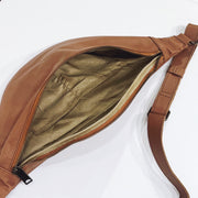 Pebbled Leather Sling Bag - Olive