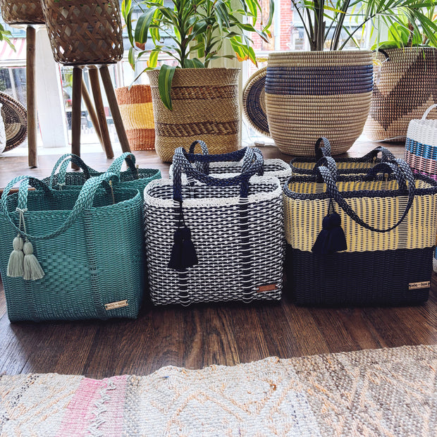 Medium Cesta Tote - Nautical Stripes