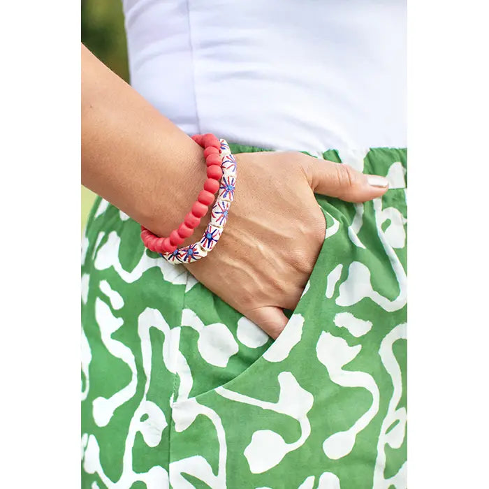 Carousel Bracelet Set - Red and White
