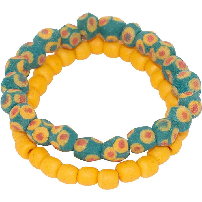 Carousel Bracelet Set - Mustard and Green
