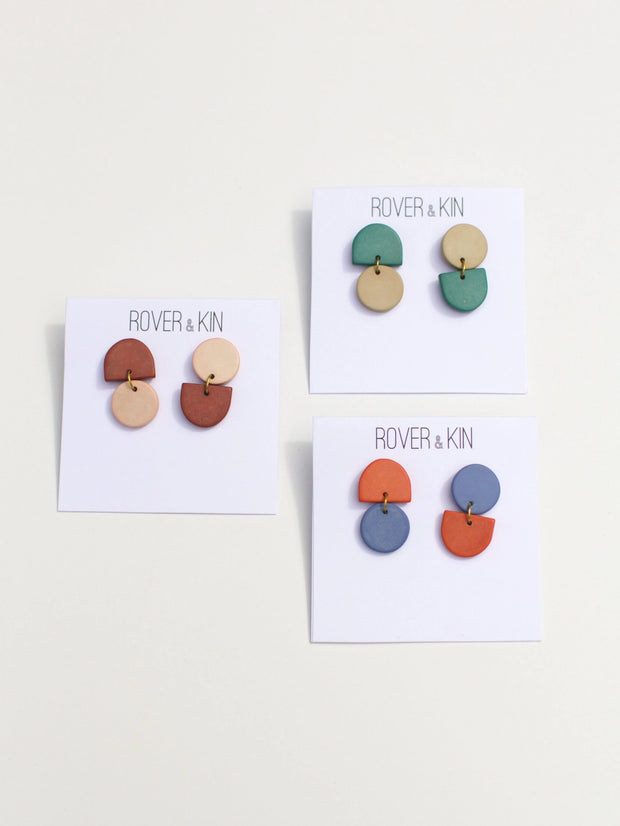 Backflip Clay Earrings - Warm Spruce