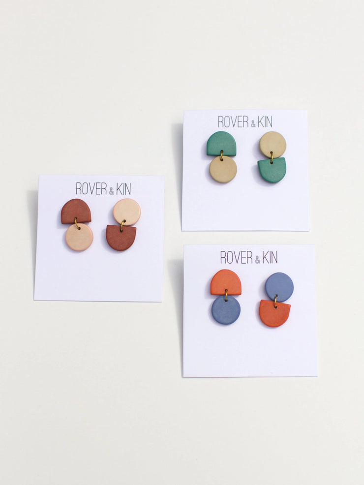 Backflip Clay Earrings - Warm Spruce