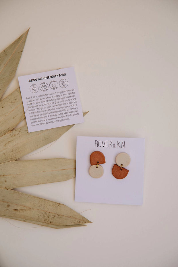 Backflip Clay Earrings - Cocoa Cream