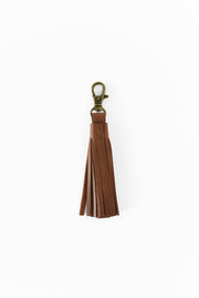Leather Tassel Charm - Cognac