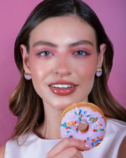 Beaded Handwoven Sweet Tart Stud Earring - Pink