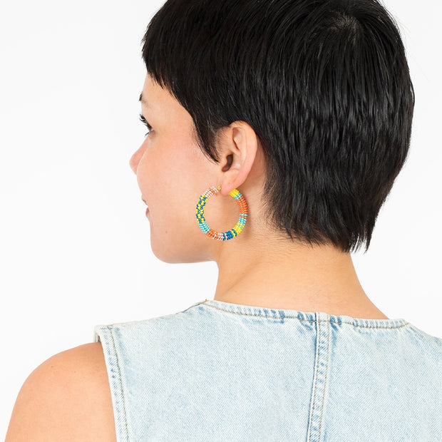 Patchwork Hoop Earrings - Juicy Fruit