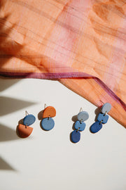 Backflip Clay Earrings - Coral Lapis