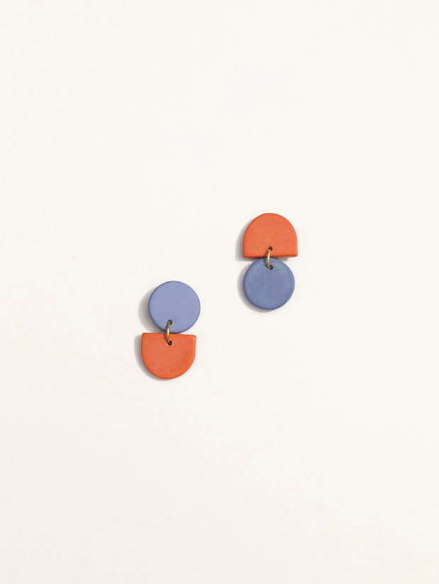 Backflip Clay Earrings - Coral Lapis