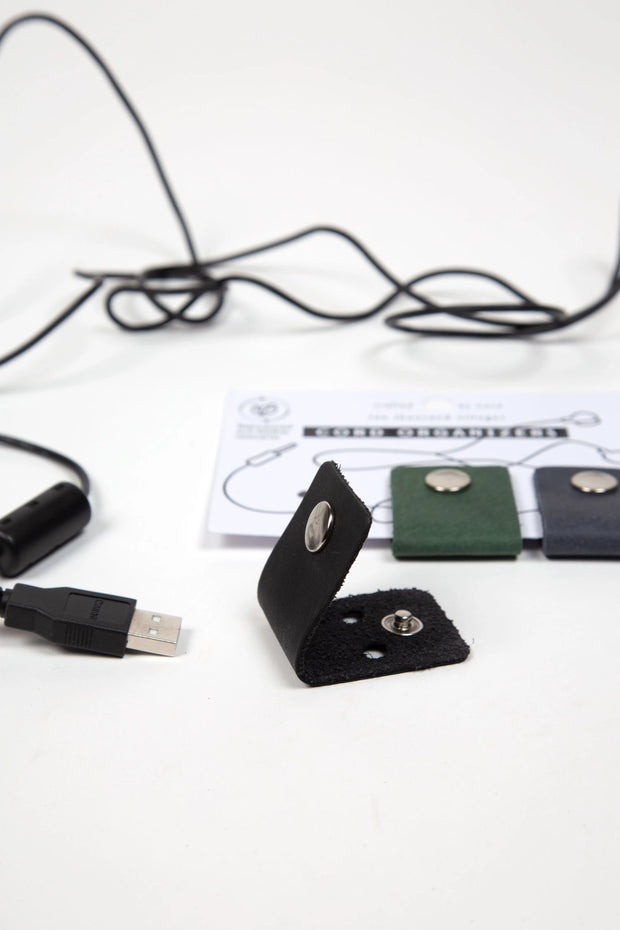 Leather Cord Organizers - Set of 3