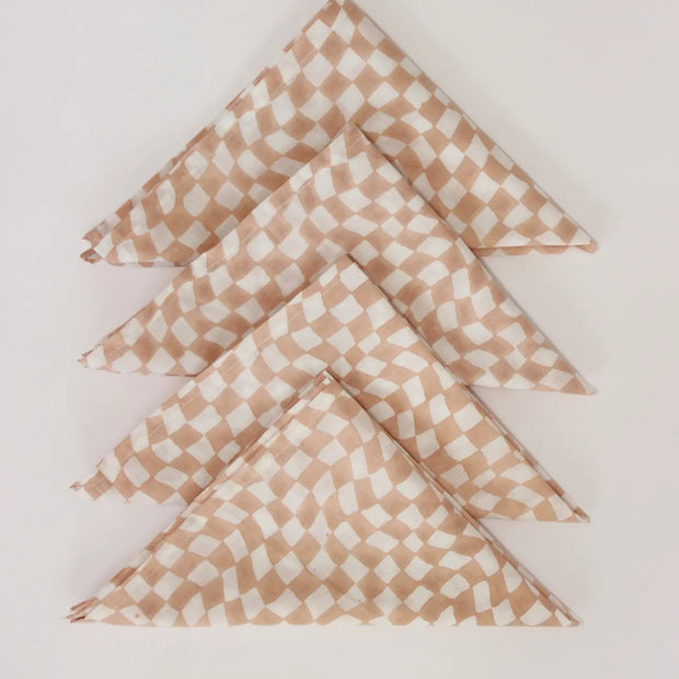 Checkered Table Napkins - Set of 4
