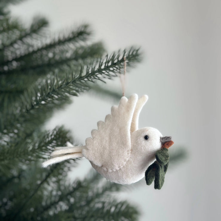Dove & Olive Twig Felt Ornament