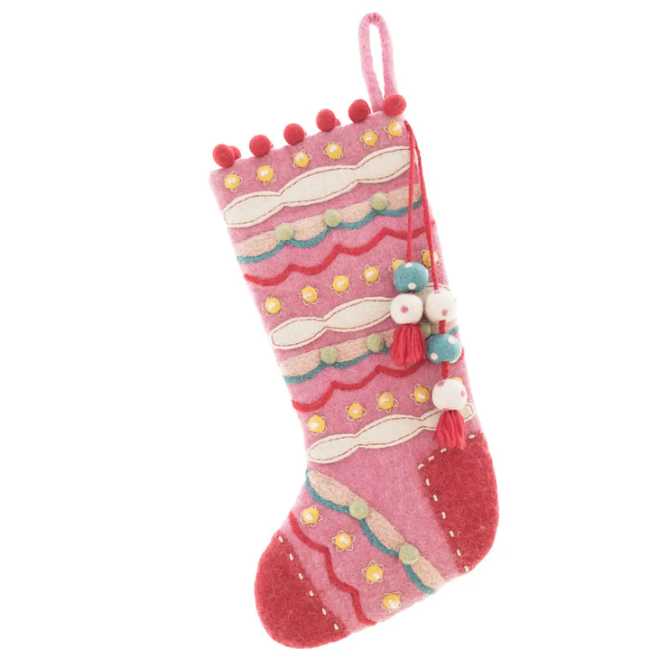 Evergreen Stocking - Pink