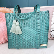 Medium Cesta Tote - Teal