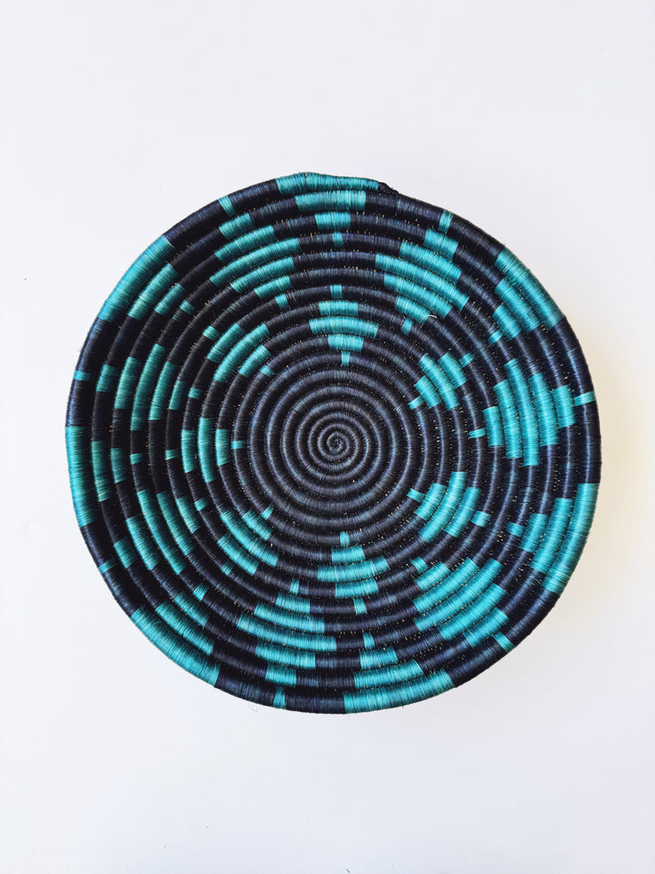 Medium Basket - Blue/Teal Diamonds - Mango & Main