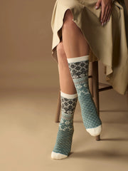 Fair Isle Alpaca Socks - Mint