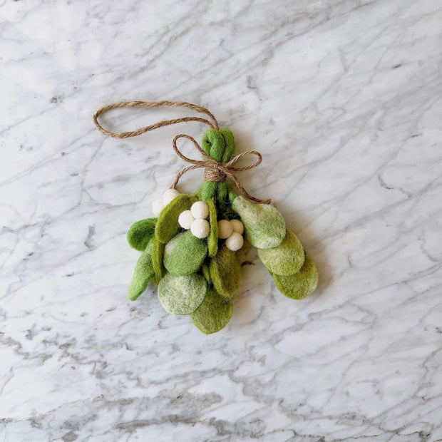 Mistletoe Sprig Felt Ornament