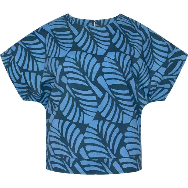 Crew Blouse - Spruce Deco Leaf