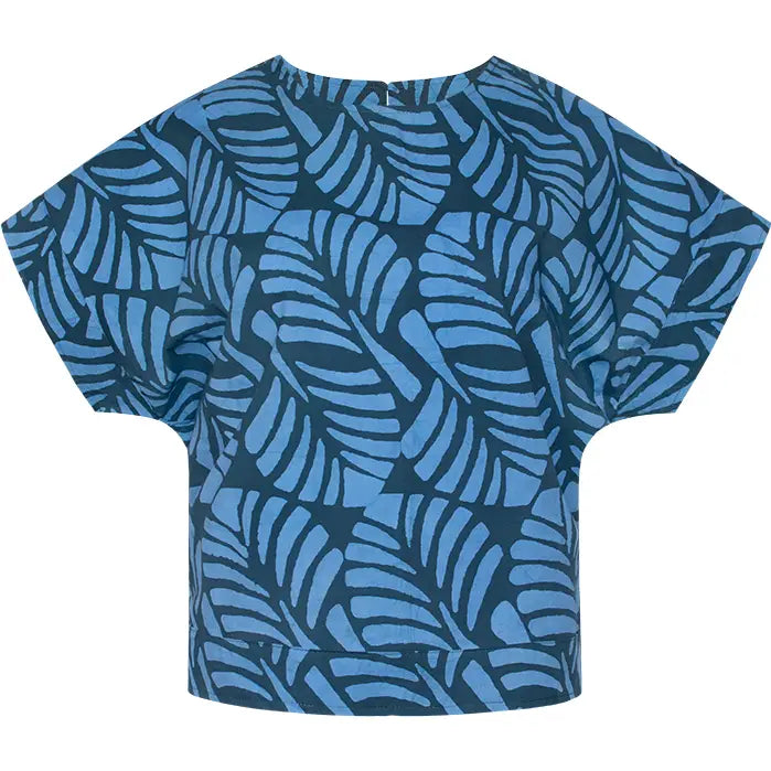 Crew Blouse - Spruce Deco Leaf