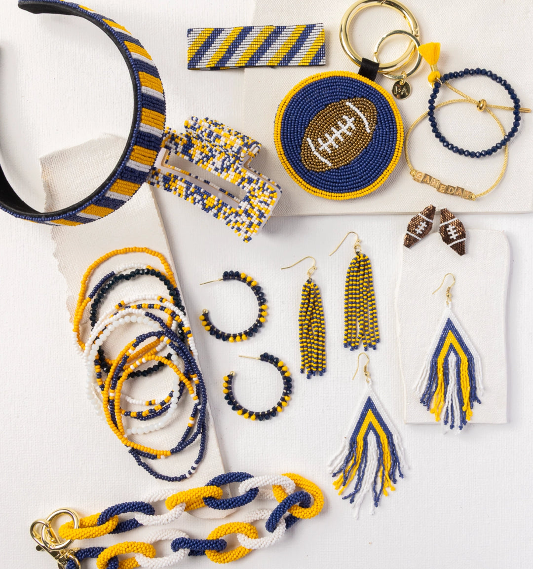 Game Day Beaded Striped Hair Band – Mango & Main display picture 1