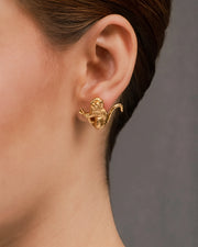 Gold Monkey Stud Earrings