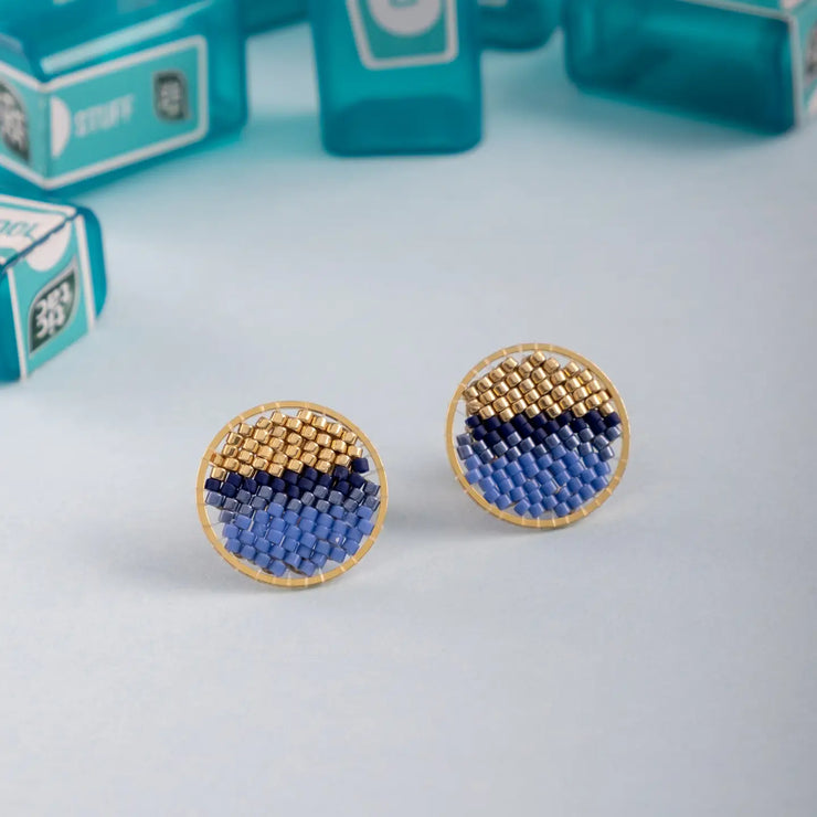Beaded Handwoven Sweet Tart Stud Earring