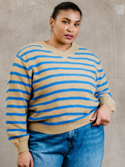 Haven Blue Stripe Sweater - Mango + Main