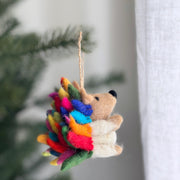 Rainbow Hedgehog Felt Ornament