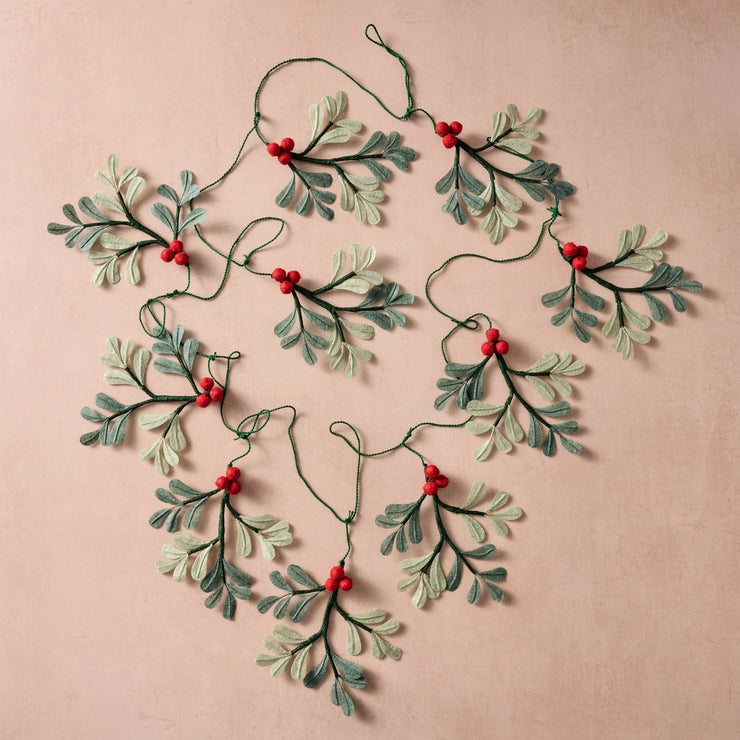 Holly Silk Paper Garland